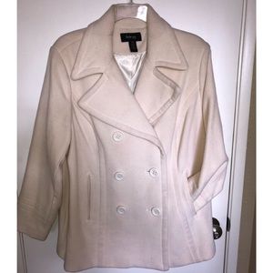 [NWOT] Cream Wool Pea Coat